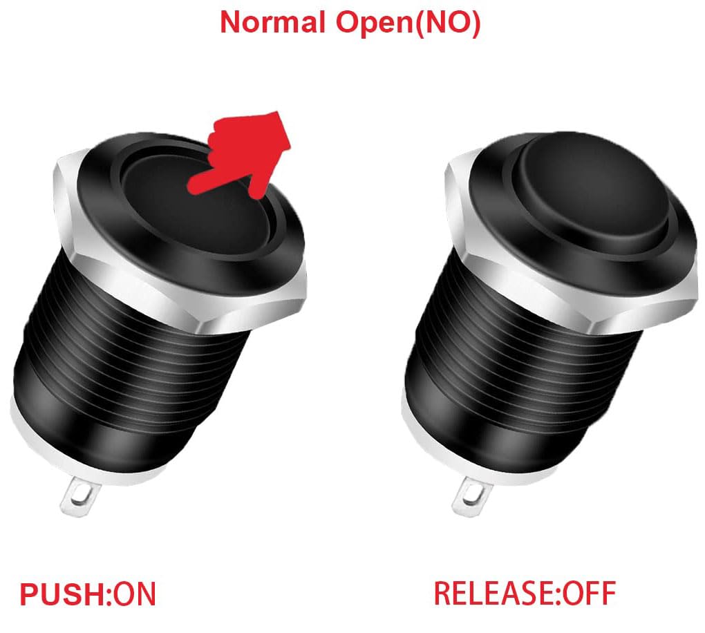 Machine Start Button Round Button Pusher 12mm Solder Pin Waterproof Micro Momentary Start Button ...