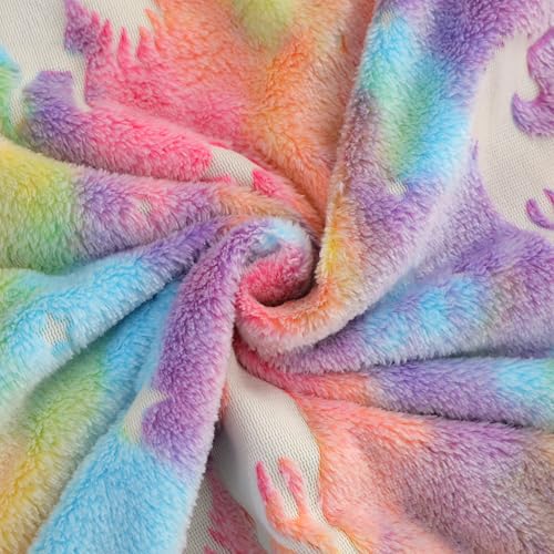 Image of Story@Home Glow Blankets for Kids |Summer Blanket for Kids | Kids Blanket 0-15 Years (200x150CM) Soft Fleece Blanket | Cozy & Warm All-Season Radium Blanket for Boys & Girls-Unicorn Rainbow