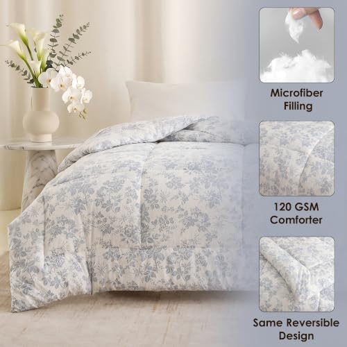 Image of Story@Home All Season Comforter King Size Bed 120 GSM, Sky Blue & White