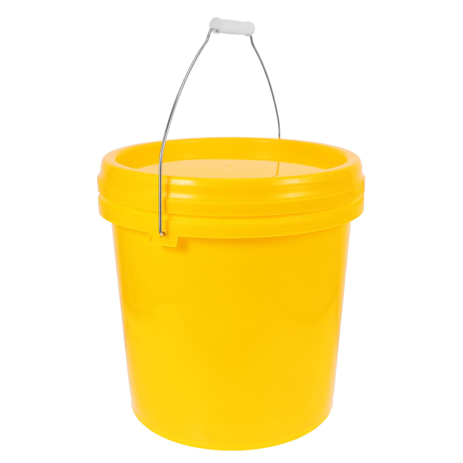 Fermentatore da 10l in Plastica Alimentare Giallo Coperchio, Manico Pratico per Progetti Fai-da-Te e Fermentazione di Alimenti