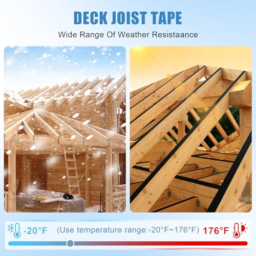Image of Butyl Joist Tape 6 inch x 50', 4 Pack Joist Tape for Decking, Waterproof Deck Tape, Anti-Corrosion Weather Resistance Joist Tape for Protect Deck Joists and Wood Joists
