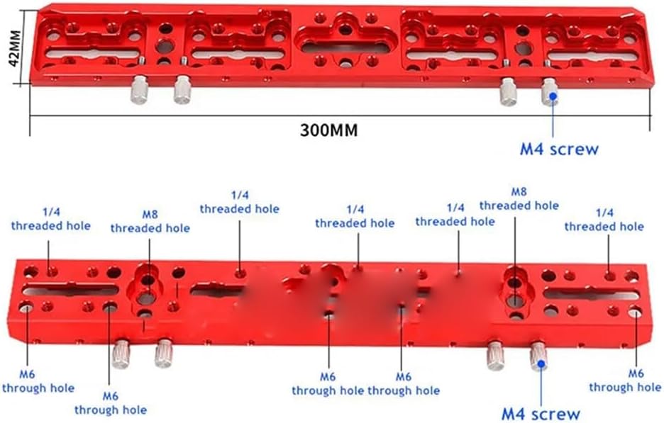 Astrophotography Accessories 300mm Red Mounting Fixing Plate Guidescope Dovetail Plate for Telescope