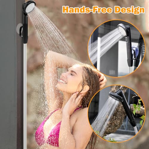Ducha portátil para camping con pantalla digital, bomba 3 en 1 para exteriores, recargable, impermeable y ligera miniatura 6