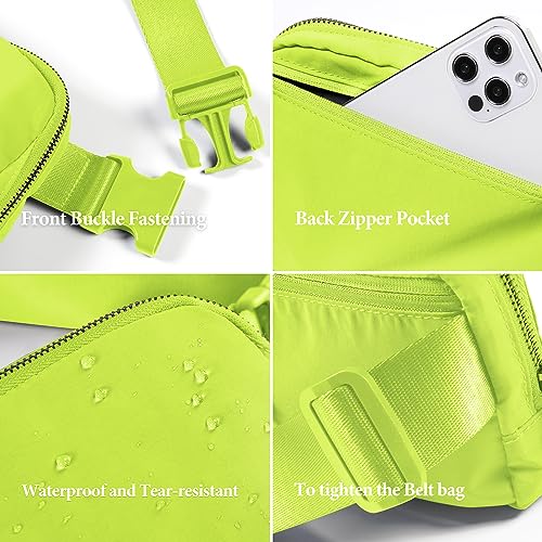 Image of ODODOS Unisex Mini Belt Bag with Adjustable Strap Small Fanny Pack for Workout Running Traveling Hiking, Neon