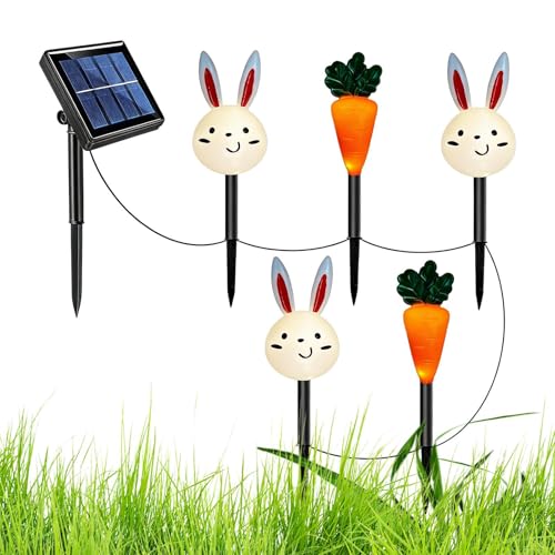 Zanahoria y conejo para Pascua en jardín que soluciona la falta de iluminación en caminos