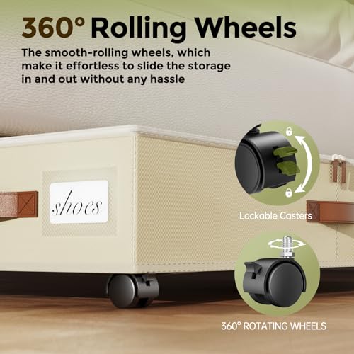 LAMU-Under-Bed-Storage-with-Wheels-2-Pack-Under-Bed-Storage-Containers-with-Clear-Lids-Label-Rolling-Under-Bed-Drawers-for-Clothes-Shoes-Blankets-Beige