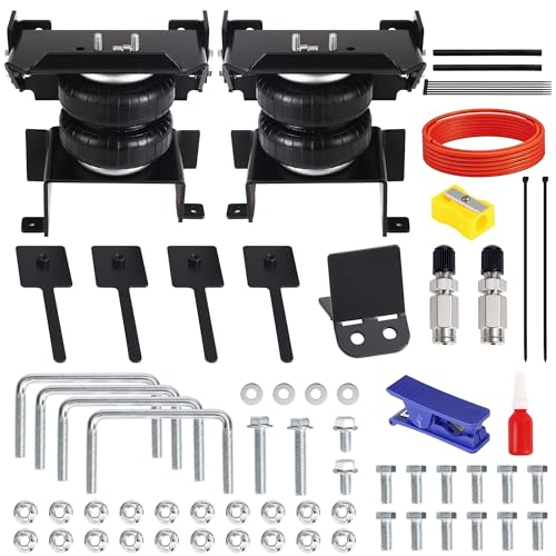 Rear Air Suspension Kit for 2015-2025 Ford F150 2WD/4WD 5000lbs Heavy Duty Air Spring Bags No-Drill Bolt-On Towing Leveling Kit Replacement for Firestone 2582