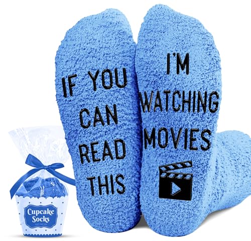 Movie Lover Gifts - Christmas Socks for Women Funny and Horror Themed Gifts Ideal for Movie Nights Theater Gift Perfect as Womens Stocking Stuffers Unique Halloween Night Presents