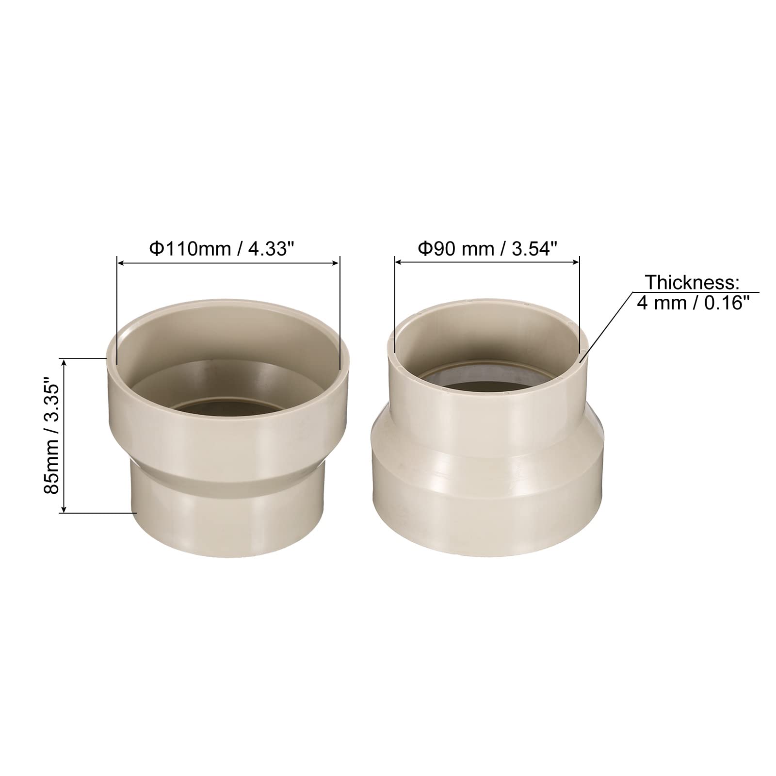 PATIKIL 4.3" to 3.5" ID Duct Reducer Connector - Image 2