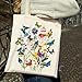 OUZ Flower Tote Bag - Aesthetic Butterfly Wildflower Canvas Bag for Women, Beach and Shopping - Reusable Grocery Tote (Beige-Butterfly2)