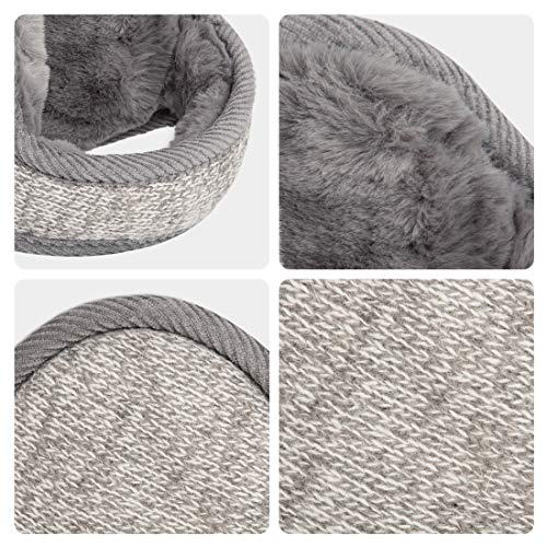Surblue Unisex Warm Knit Earmuffs Foldable Cashmere Winter Fur Earwarmer, Grey #TOP3