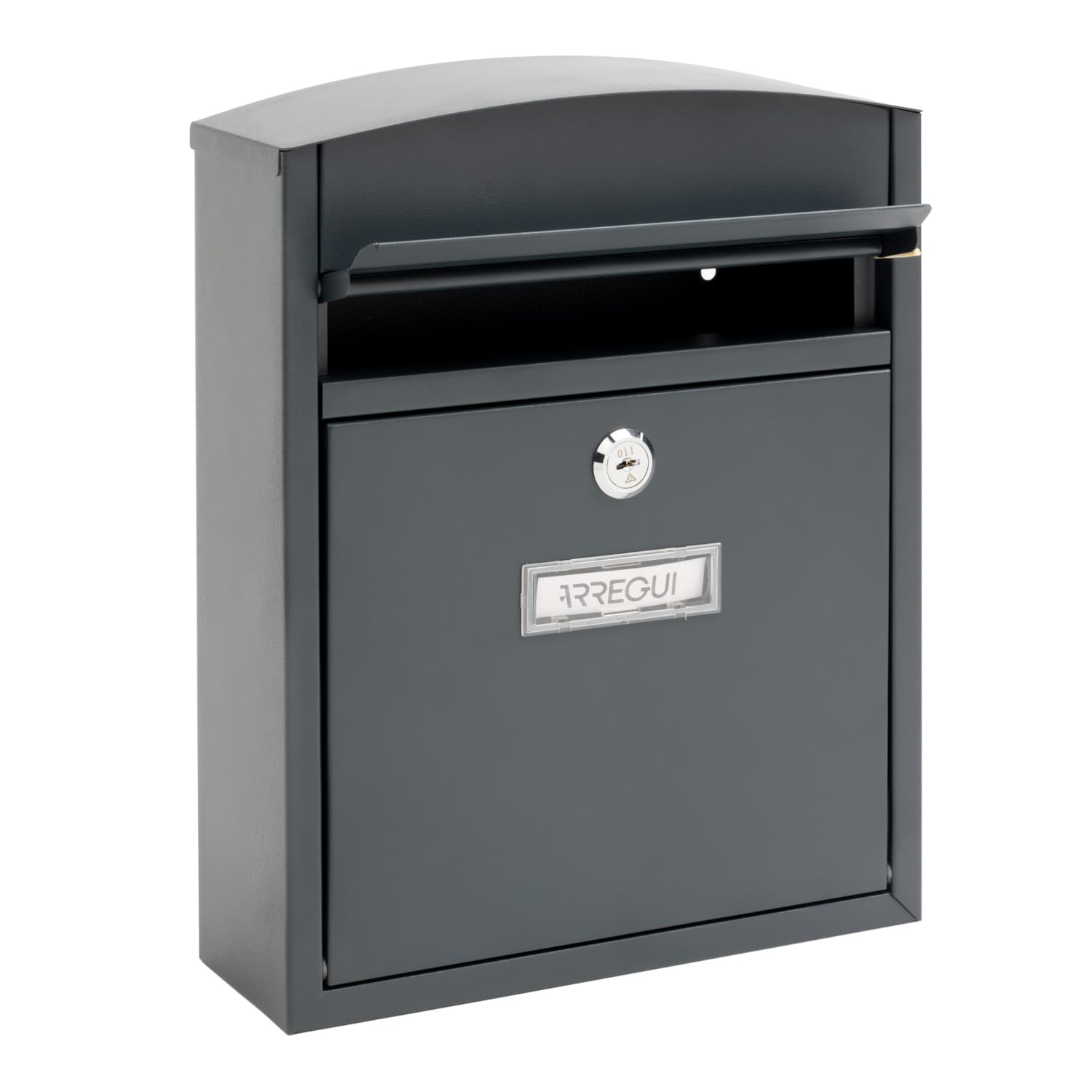 ARREGUI Compact E5735 stalowa skrzynka na listy na zewnątrz rozmiar S (poczta DIN A5) | mała ścienna skrzynka na listy | pojedyncza skrzynka pocztowa | ochrona przed deszczem | łatwa instalacja |