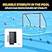 A11N Sports Floating Water Polo Goal Set – Large 4.7ft x 3.1ft Pool Net with 4 Balls – Fun Summer Backyard & Pool Game - Blue & Red