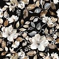 Wookmmy Vintage Dark Black Floral Peel and Stick Wallpaper Botanical Flower Waterproof Removable Self Adhesive Vinyl Contact Wall Paper for Bedroom Bathroom 17.7" X 124"