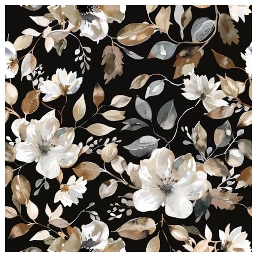 Wookmmy Vintage Black Floral Wallpaper