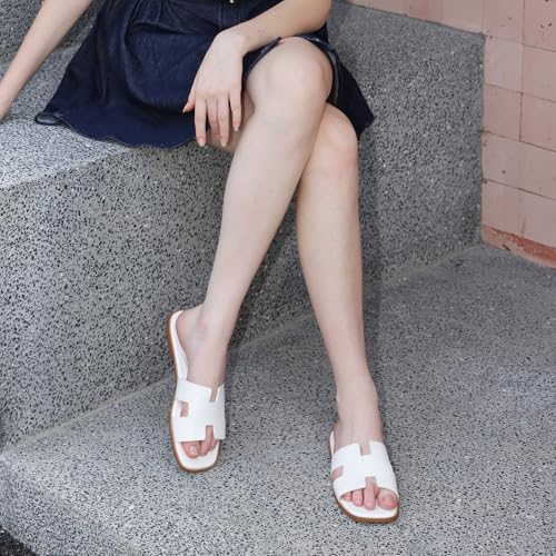 Women's Flat Sandals Dressy Classic H-Band Flats Sandals Summer Beach Vacations Slide Sandals4