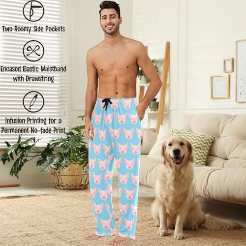 visesunny Stylish Men's 100% Cotton Pajama Pants Lounge Sleepwear Pj Lightweight Bottoms Soft Funny Loungewear Pants S-XXL2