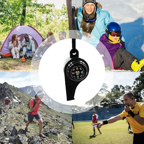 Camping Whistle with Compass - 3 in 1 Outdoor Multifunctional Tool with Thermometers | Loud Survival Whistle, Compass Outdoor Survival Equipment for Hiking, Camping – Image 5