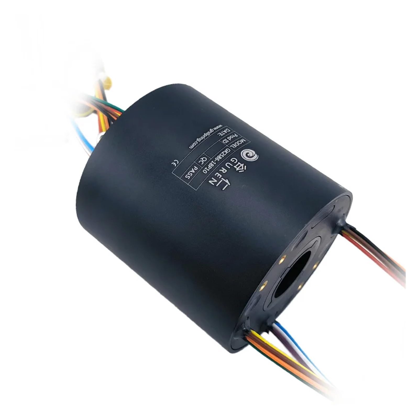 GK2586-18P05 Connecteur électrique rotatif à bague collectrice conducteur avec trou traversant 18 voies, joint rotatif électrique à anneau conducteur