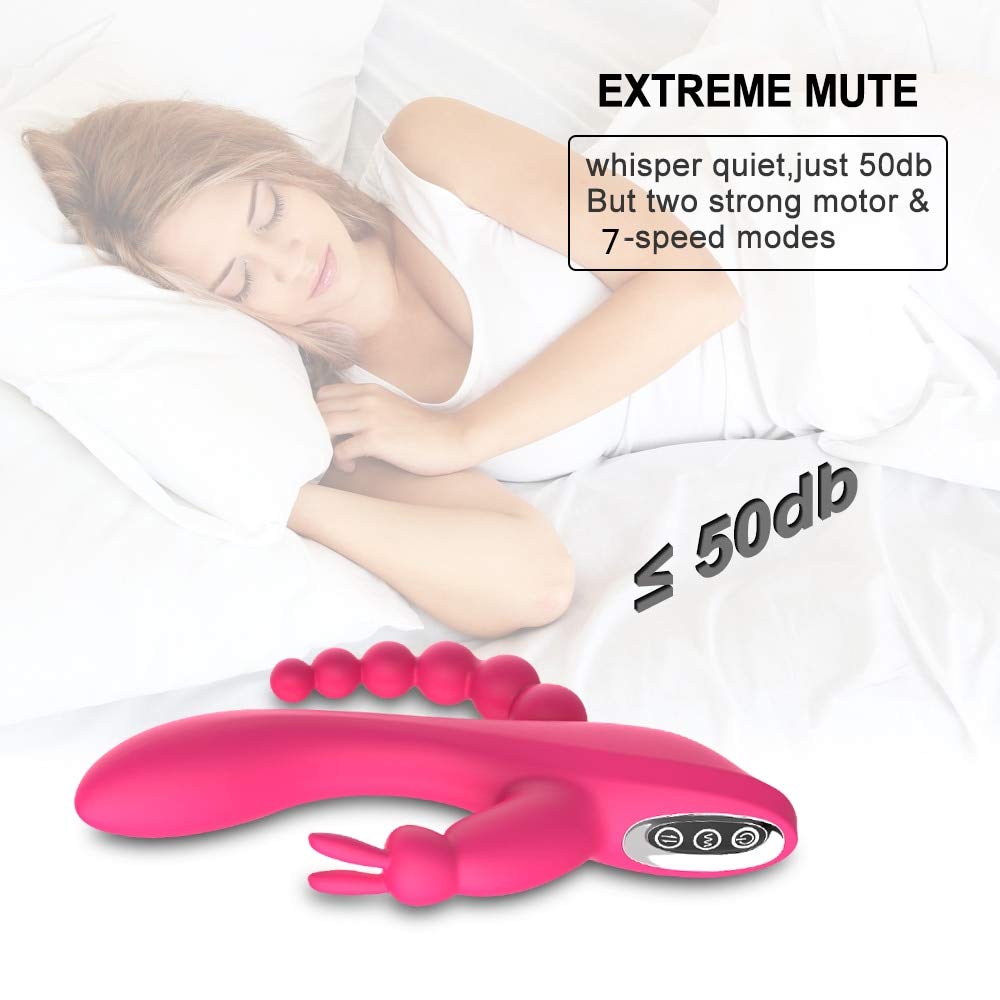 Vibratore del coniglio martellante, vibratore clitorideo con stimolazione del punto G femminile, stimolatore clitorideo femminile, vibratore potente con ricarica USB con silicone impermeabile purple