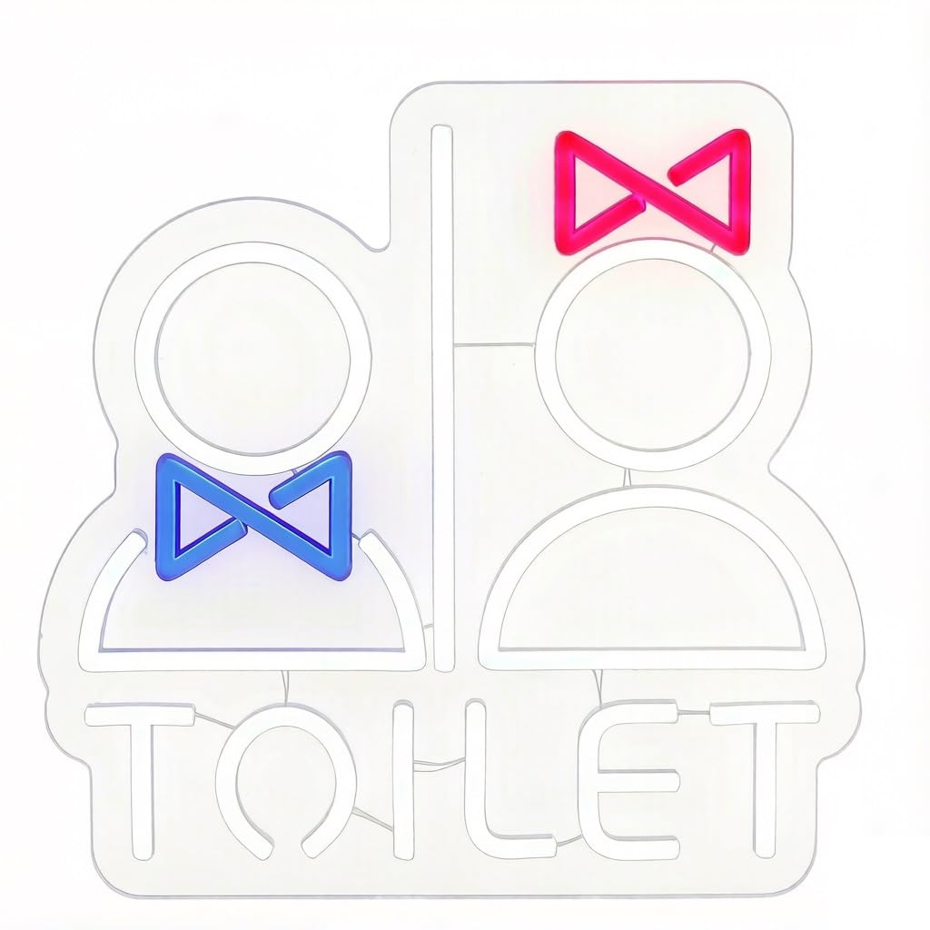 Dimmable Neon Toilet Sign LED Wall Light with USB Power(Toilet3)