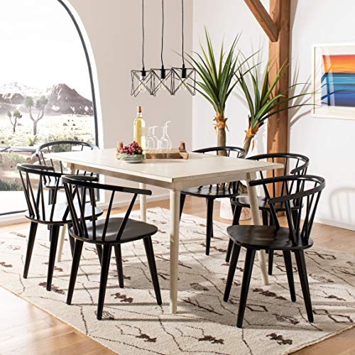 Safavieh Home Collection Blanchard Black Curved Spindle Side Chair, Wood, (Set Of 2) #TOP3