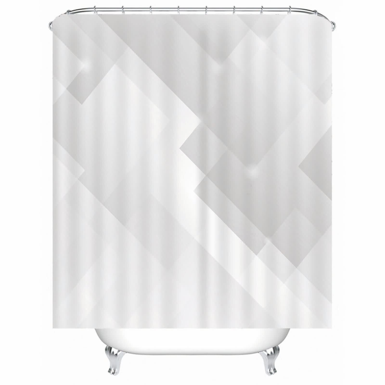 Rideau de douche blanc 3D en polyester anti-moisissure lavable pour salle de bain