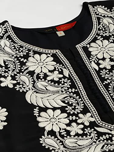 Image of RATAN Georgette Straight Lucknowi Chikankari Ethinic Wear Kurta for Women