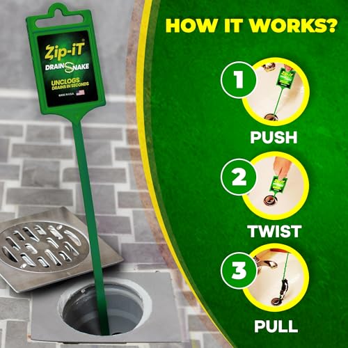 image for The original Zip-It Hair Clog Remover 25-inch Overall Length Drain Sna