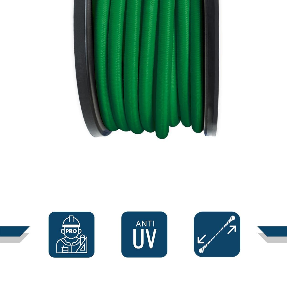 Cuerda Elástica Verde 100 Metros - Calidad Profesional TECPLAST 9SW