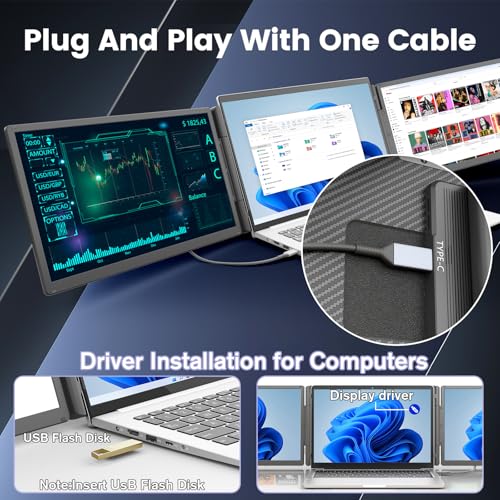 Image of Teamgee 15.6 inch Laptop Screen Extender with Power Bank 15.6 inch Laptop Screen Extender 120% sRGB