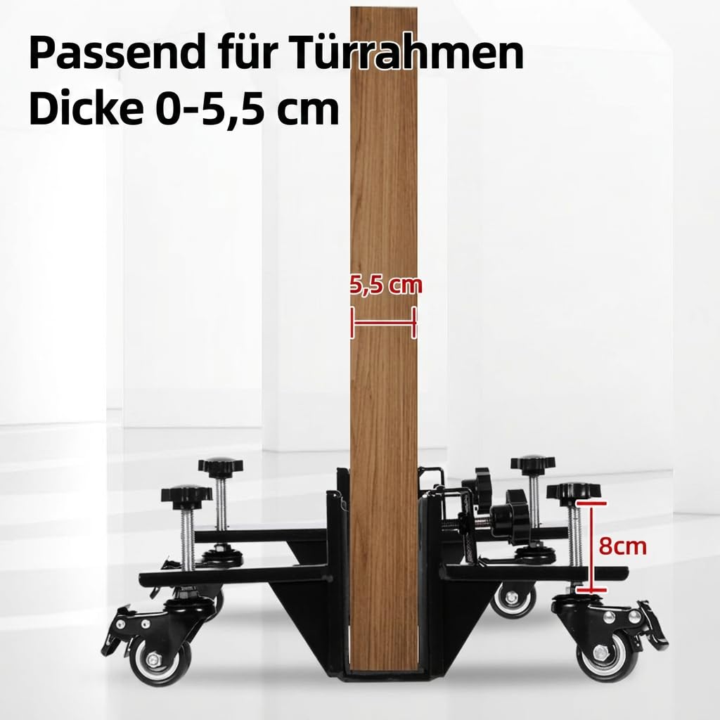 2 Hochleistungs-Türhebewagen, Türhänger-Set mit Rollen, Türhebewagen für Türen mit Einer Breite von 0 bis 5,5 cm, vorgefertigte Türen und Haustüren
