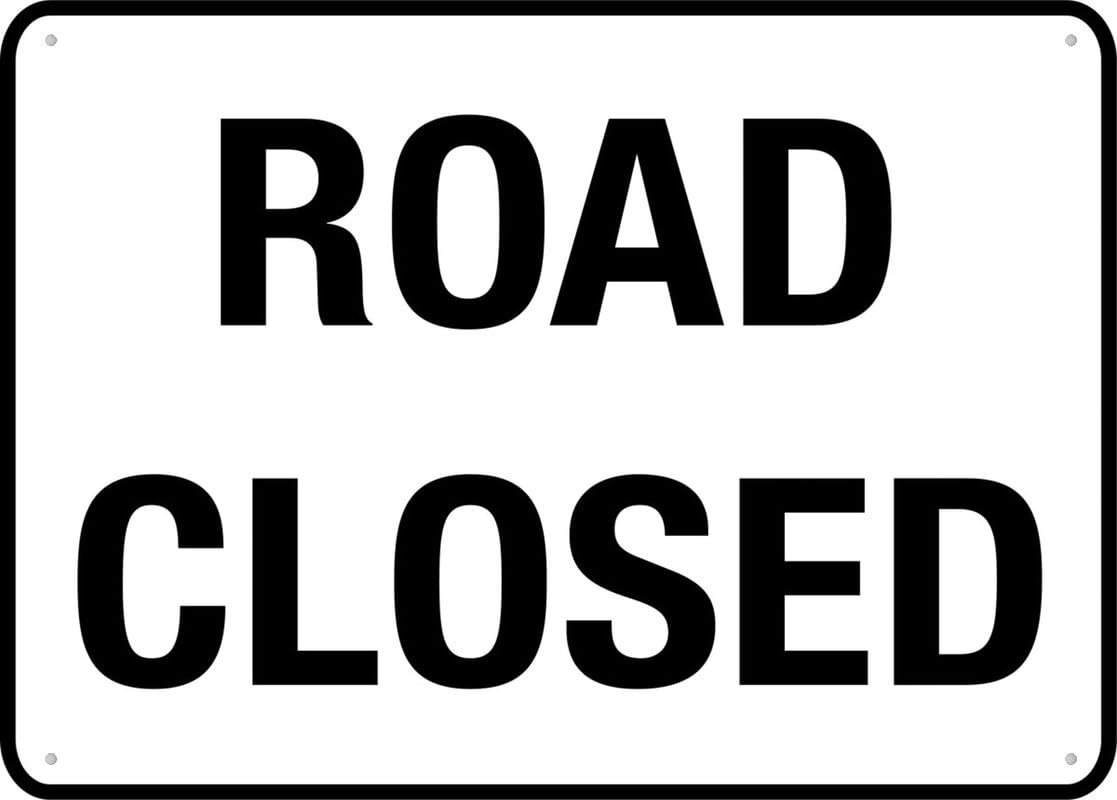 Road Closed Aluminum Metal Sign 12"x8" Premium Aluminum Sun-Proof Rust-Free For Home/Yard Use