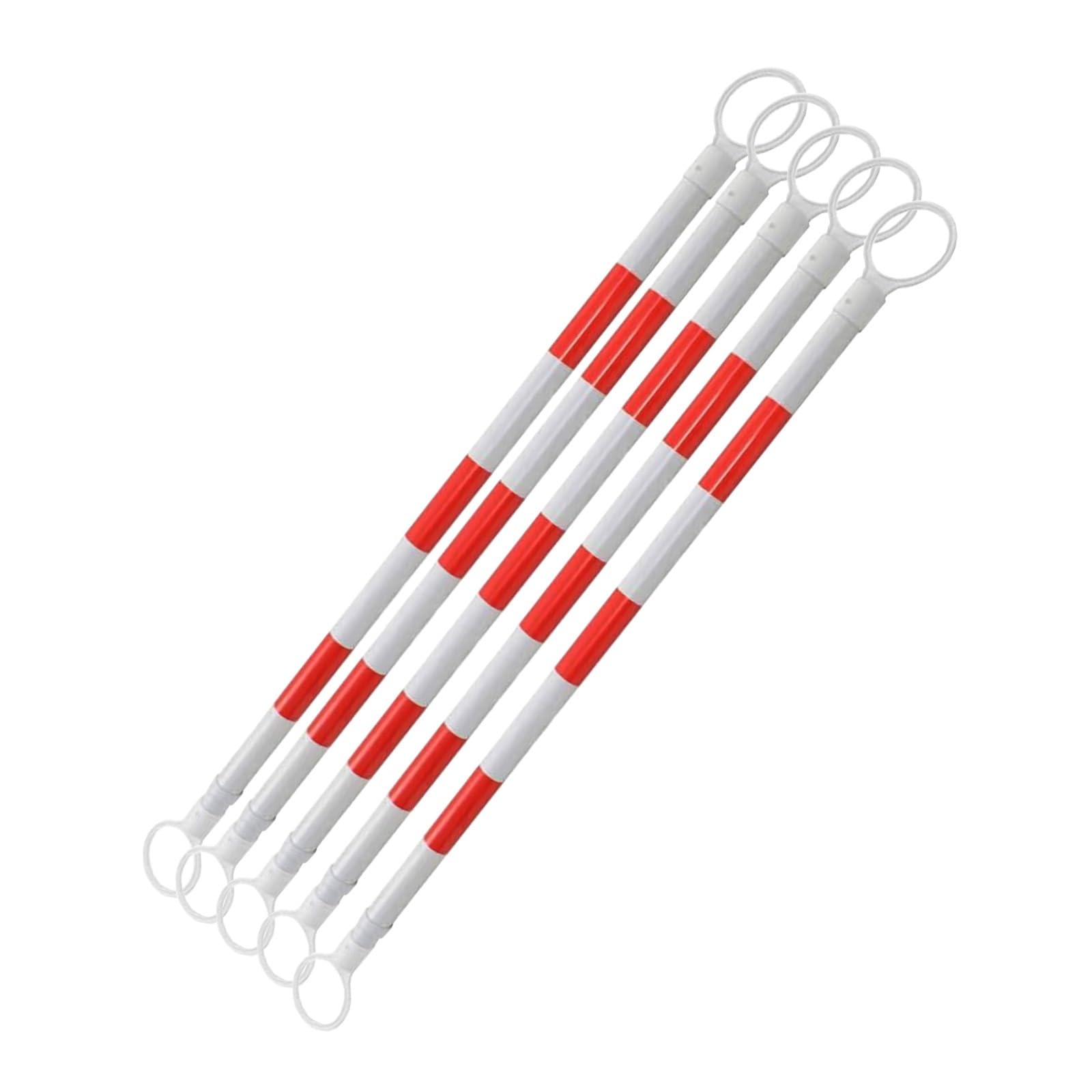 WOTZOV Expandable Traffic Cone Barricade, 5-Piece Reflective Barrier Pole Set For Crowd Control, Loading Docks, Construction Sites, And Traffic Safety