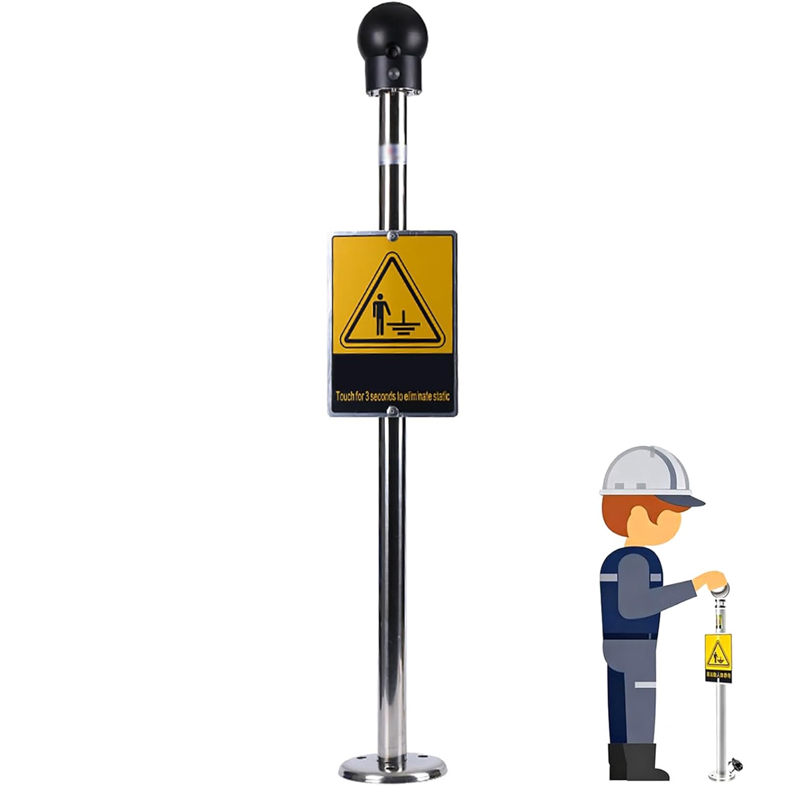 Body Electrostatic Discharge Device, Human Body Static Elimination Releaser with Sound and Light Alarm, High Sensitivity and Quick Discharge Static Electricity, for Gas Station, Chemical, Industry