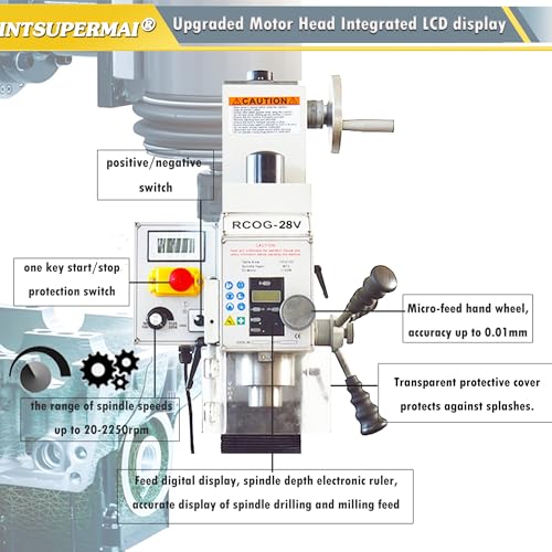 INTSUPERMAI 1300W Mini Milling Drilling Machine