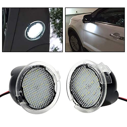 Image of LED Puddle Lights Side Under-Mirror Lamp Assembly Replacement for Ford F-150 Expedition Explorer Edge Mondeo Taurus Everest Lincoln Mercury,2 Pcs (white)