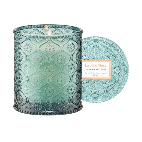 LA JOLIE MUSE Velas perfumadas de Geranio verde y Menta, Velas...