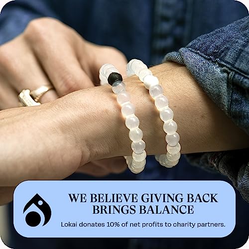 Lokai Classic Beaded Bracelets for Women & Men - Find Your Balance - Clear, Marble Black & White Silicone Stretch Bracelet - Mindfulness, Stress Relief & Mental Wellness Jewelry Inspirational Gift - Image 5