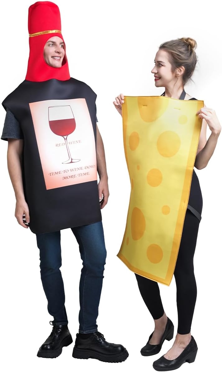 Adult Couples Cheese Costume and Red Wine Group Costume One Size - Image 4