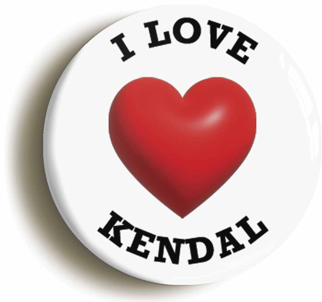 I Heart Love Kendal Location Fridge Magnet (Circular 2inch / 50mm Diameter)