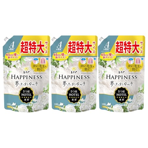 【まとめ買い】 レノアハピネス 夢ふわタッチ ホワイトティーの香り つめかえ用 超特大サイズ P&G × 3個