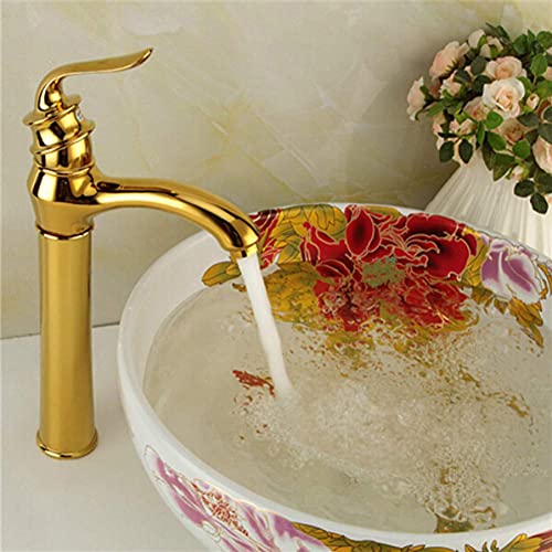 Grifos de cobre monomando dorados de alta calidad para lavabos exclusivos de diseño