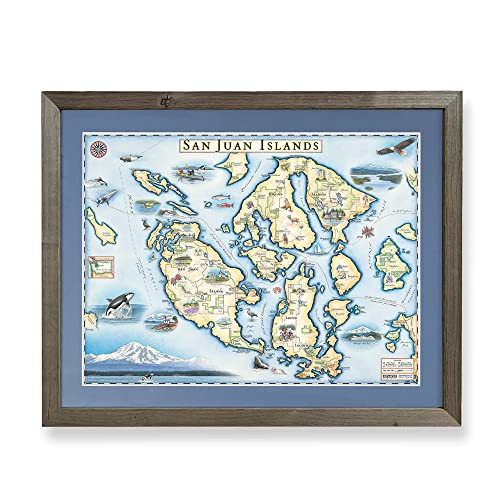 San Juan Islands Hand-Drawn Map Poster - Authentic 24X18 Inch Vintage-Style Wall Art - Lithographic Print With Soy-Based Inks - Unique Gift For History Buffs, Travelers, Teachers, Or Home Decor - All-Ages - Made In Usa #TOP1