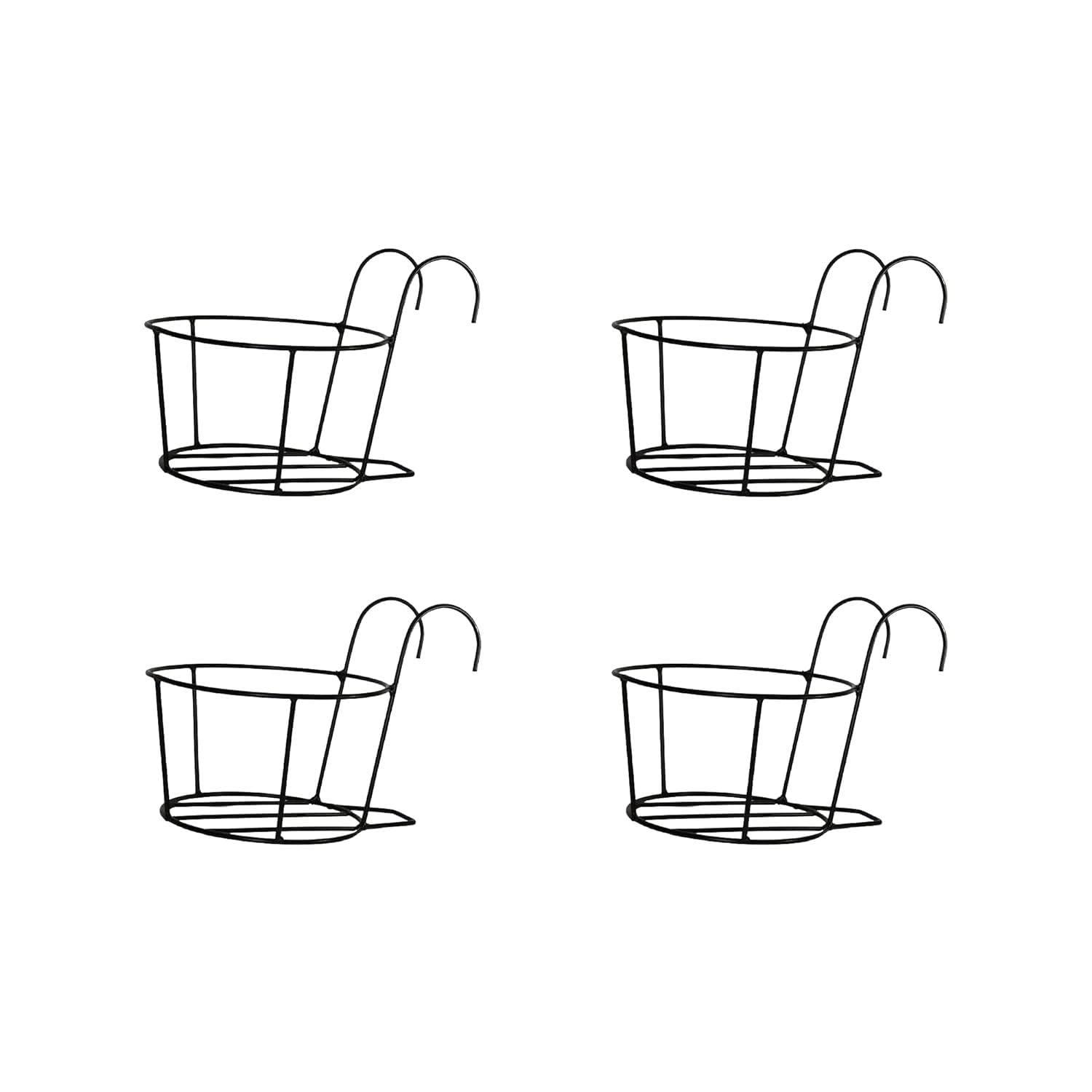 STAND MASTER Metal Black Color Hanging Flower/Plants Pot Holder Railing Potted Plant Stand for Home Balcony Décor and Garden(Set of 4 Stands) (B0CWFFGH83) Amazon Price History, Amazon Price Tracker