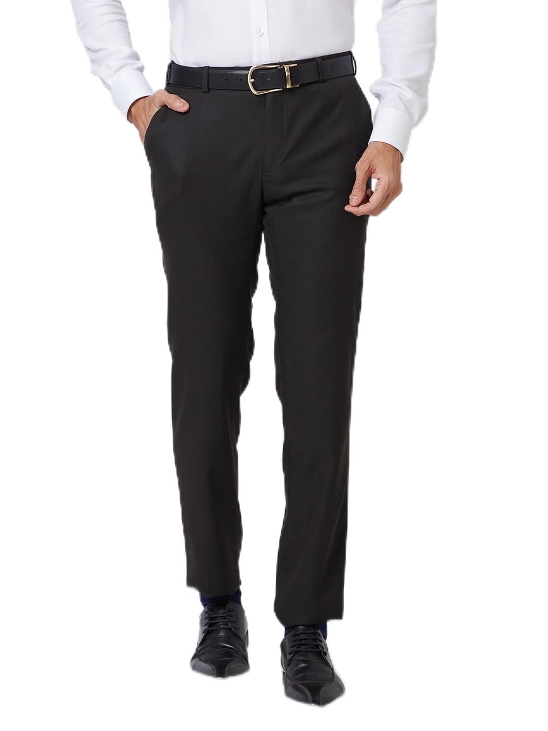 raymond Men's Slim Fit Solid Pattern Polyester Blend Flat Front Formal Trouser-picture-26