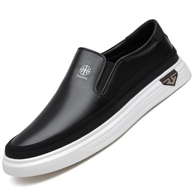 Image of Trsorini Mens Casual Shoes Soft Comfortable Flat Lightweight Moccasin Classic Breathable Leather Men's Shoes
