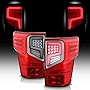 ACANII - For 2016-2021 Nissan Titan|Titan XD Red Clear LED Tube Style Tail Lights Brake Lamps Assembly Pair Left+Right