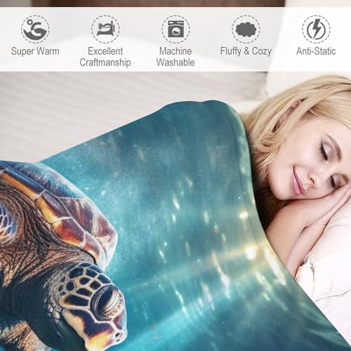 Plaid tortue de mer moelleux pour réchauffer le canapé