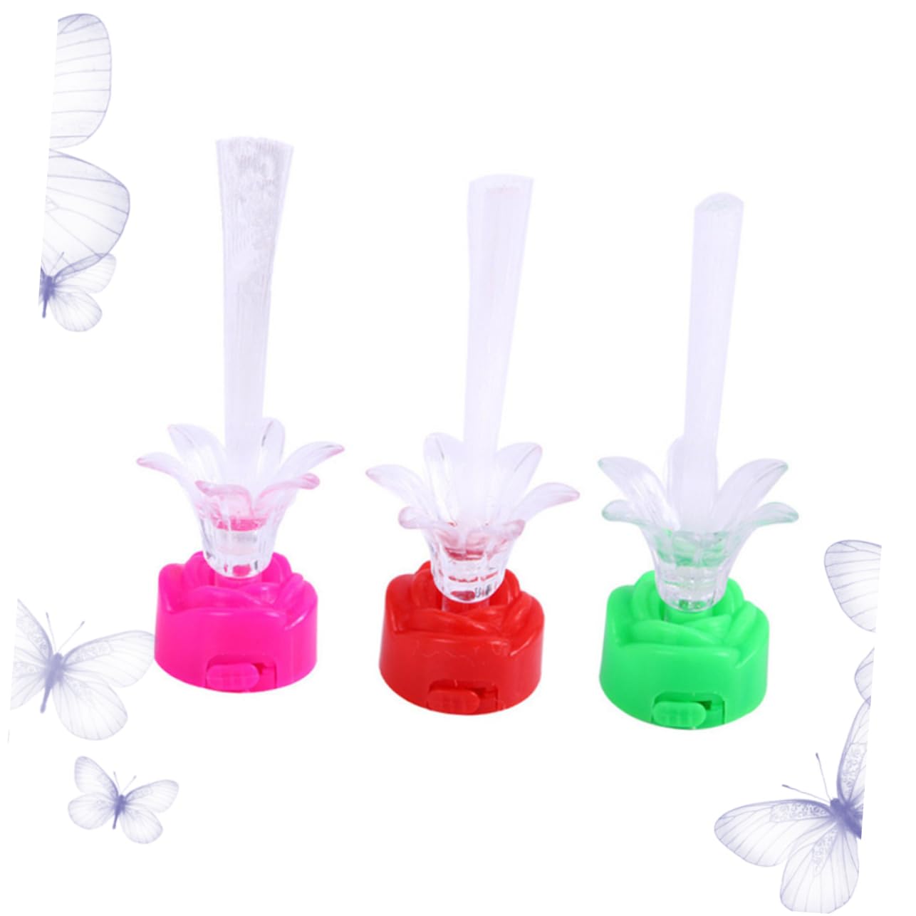 DOITOOL Glowing Fiber Optic Rose Flower Led Night Light 10 Pcs Perfect for Parties Weddings Decorations Random Color